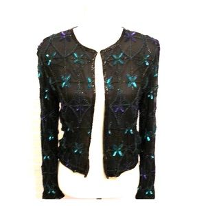 Laurence Kazar of NY Vintage Silk Beaded Jacket M